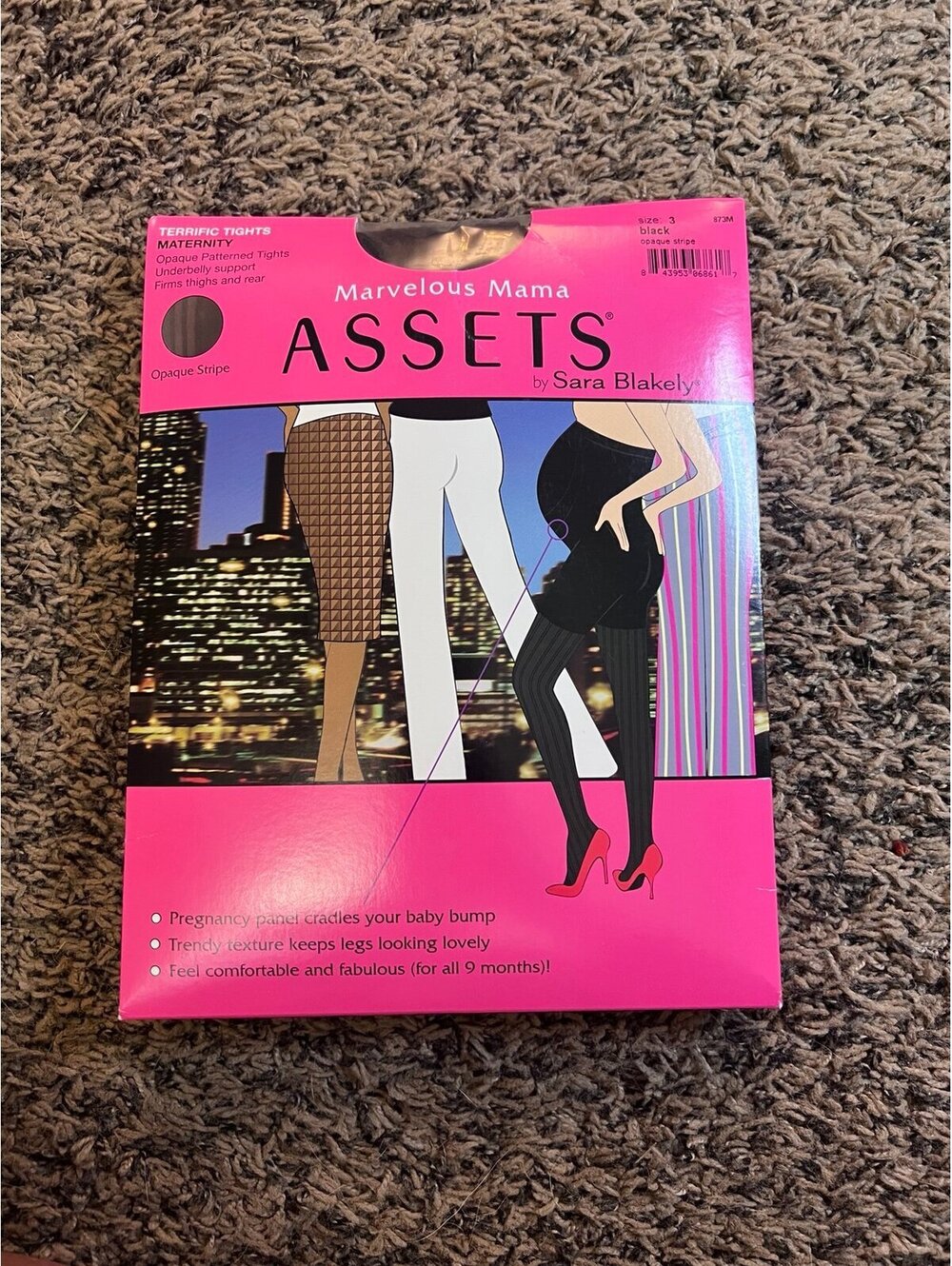 Marvelous Mama Assets by Sara Blakely Maternity Shaping Tights – Black, Size 3